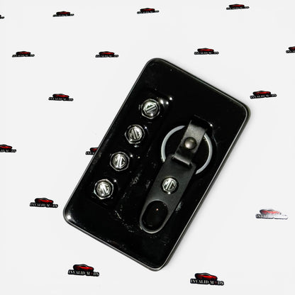Car Tyre Air Valve Caps Set of 4 with Keychain | Brand Logo Design