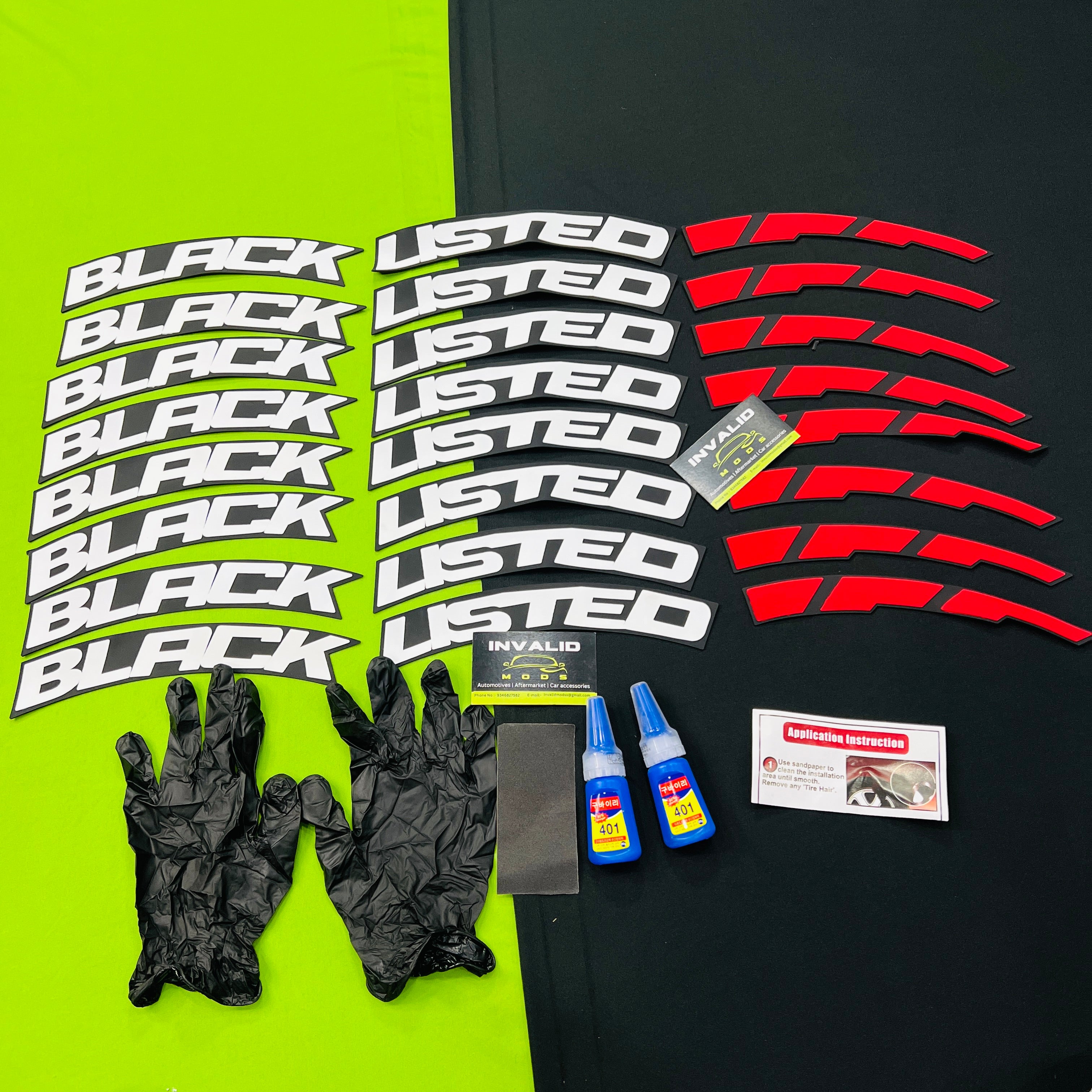 Car Tyre Stickers (Set of 8 for 4 Tyres)