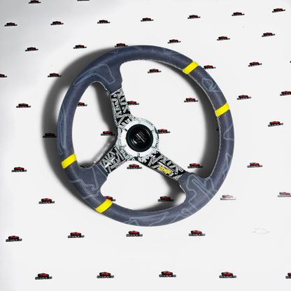 MOMO 14 Inch Alcantara Steering Wheel | Universal Racing Sport Grip 350mm