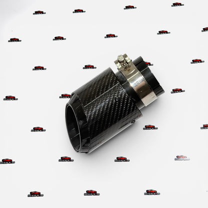 Porsche Style Single Exhaust Tip | Glossy Carbon Finish