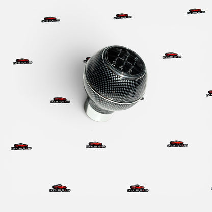 MOMO Round Gear Knob | Carbon Fiber Finish | Universal Manual Car Shift Knob