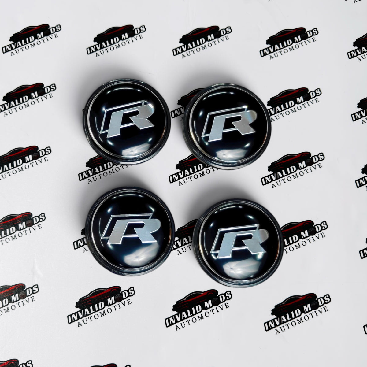Volkswagen R-Line Wheel Center Caps – Outer Diameter (56mm & 59mm) | Set of 4