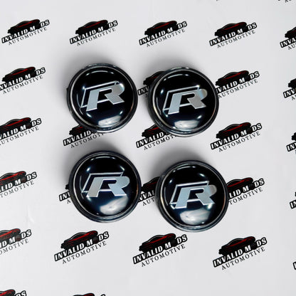Volkswagen R-Line Wheel Center Caps – Outer Diameter (56mm & 59mm) | Set of 4