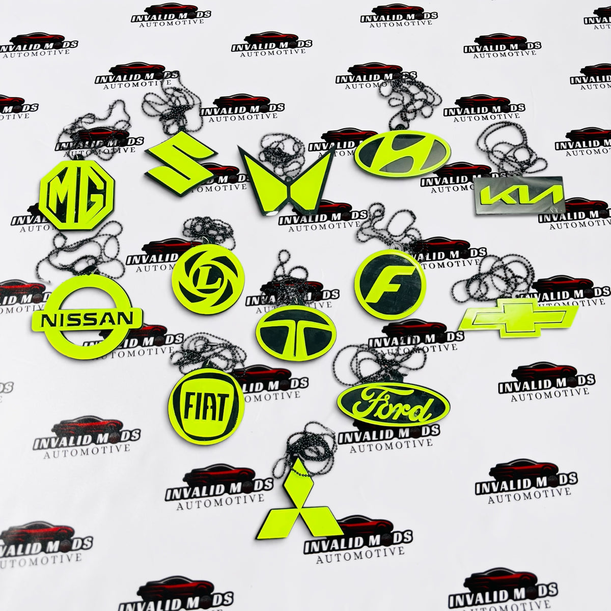 Neon Fluorescent Car Mirror Hanging for All Cars – Stylish Car Interior Accessory