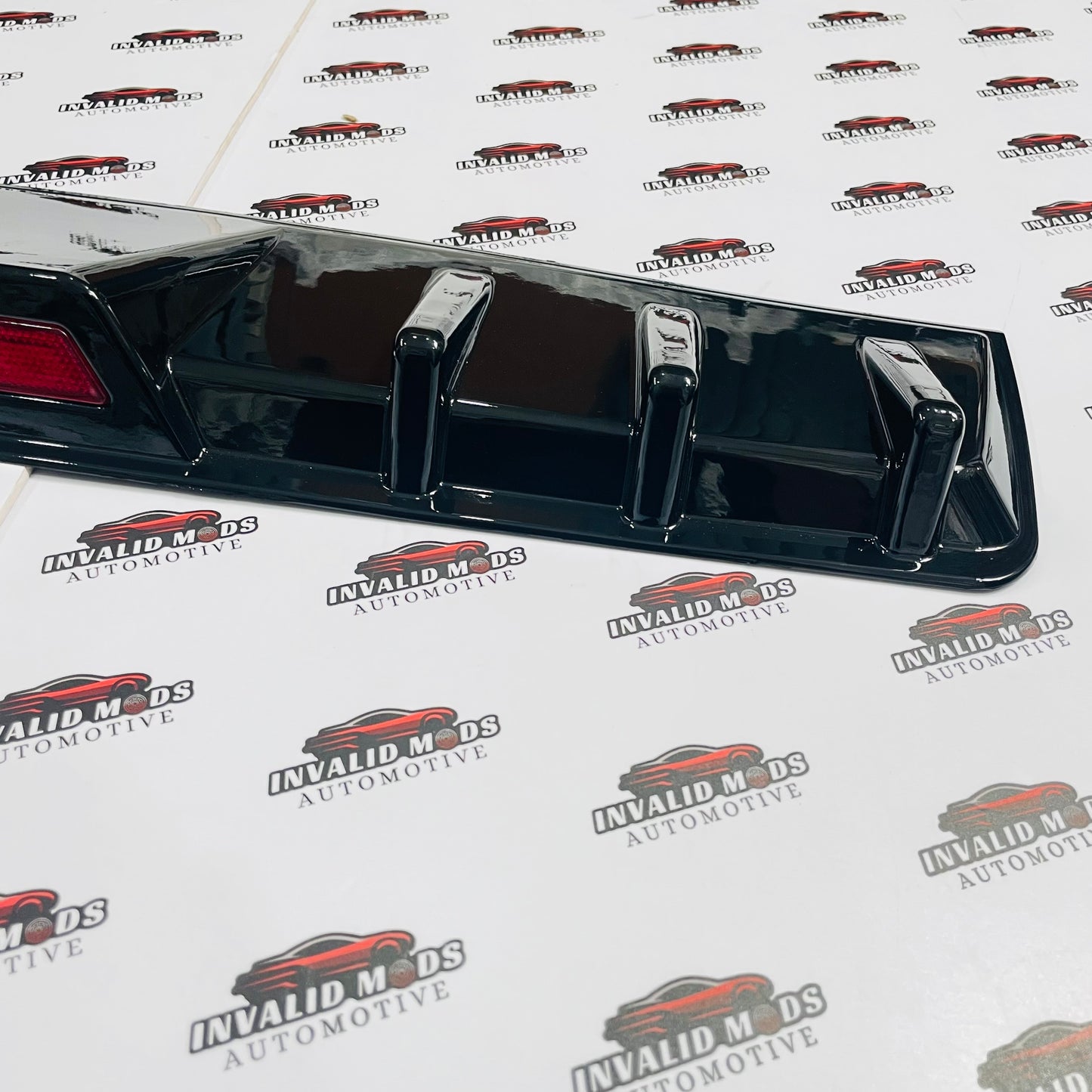 Universal 6-Fin Rear Diffuser with LED Light | ABS Sport Rear Bumper Kit
