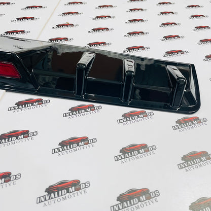 Universal 6-Fin Rear Diffuser with LED Light | ABS Sport Rear Bumper Kit