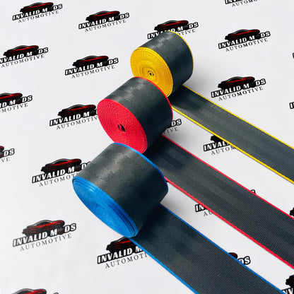 Plain Black Seat Belts with Strap Design (Pair) | Universal Seat Belts