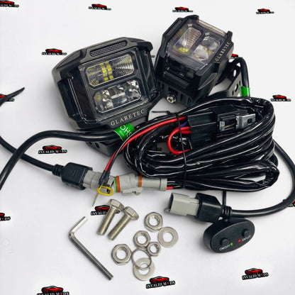 Universal LED Auxiliary Lights – High-Performance Dual Beam Set of 2 for Motorcycles, Cars & Off-Road Vehicles