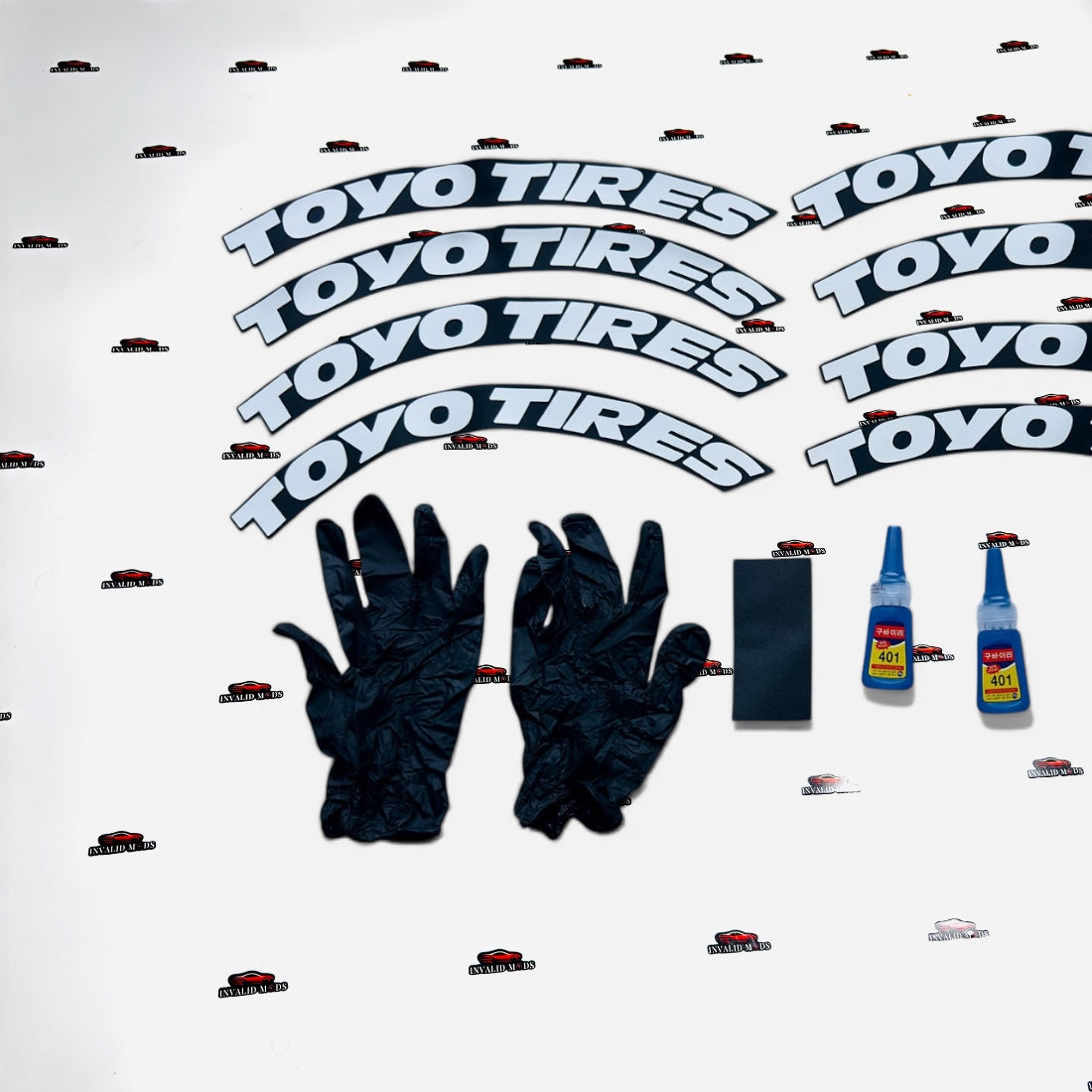 Car Tyre Stickers (Set of 8 for 4 Tyres)