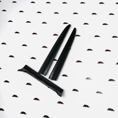 Universal Rubber Spoiler Set of 3 | Black & Carbon Finish Lip Kit