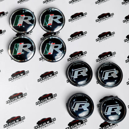 Volkswagen R-Line Wheel Center Caps – Outer Diameter (56mm & 59mm) | Set of 4