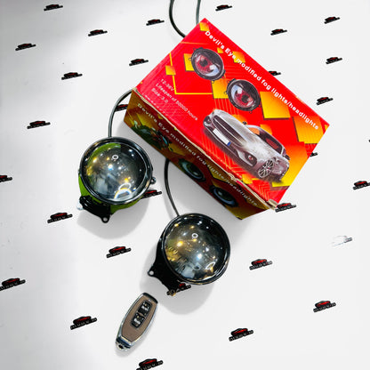 Devil Eye LED Projector Headlights & Fog Lamps – Stylish Automotive Lighting Upgrade