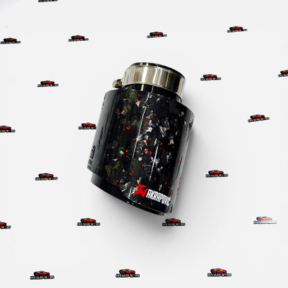 Akrapovic Single Exhaust Tip | Forged Carbon Red Finish | Universal Stainless Steel Performance Exhaust Tip