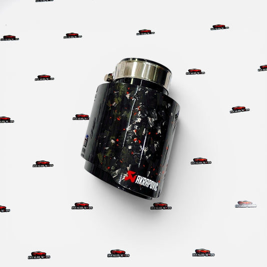Akrapovic Single Exhaust Tip | Forged Carbon Red Finish | Universal Stainless Steel Performance Exhaust Tip