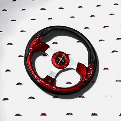 MOMO Round 12-Inch Steering Wheel – Universal Racing Style Performance Wheel