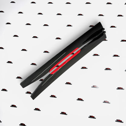 Universal Side Skirts Glossy Black with Red Accent | Sporty Side Extensions Kit