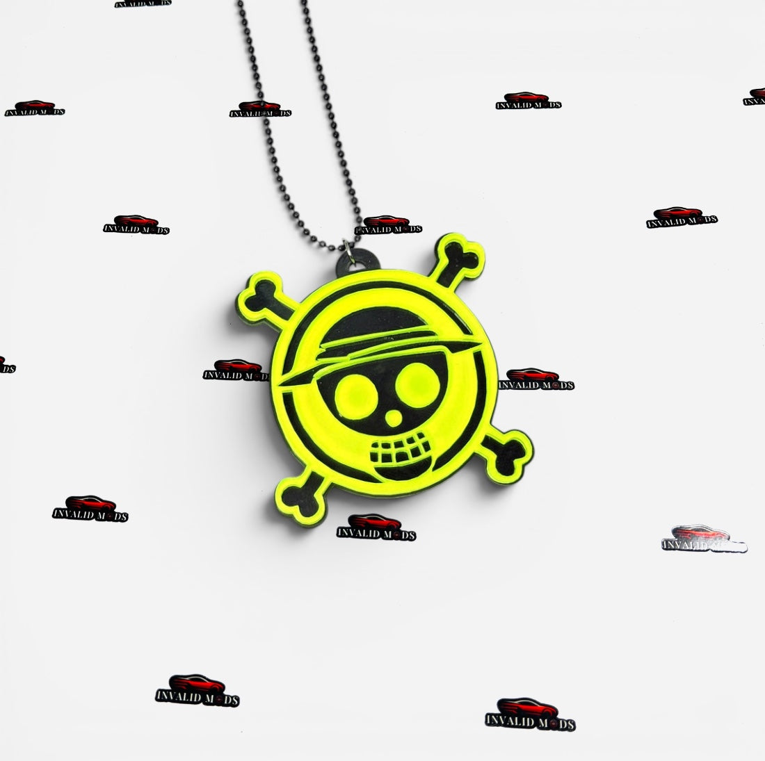 "Fluorescent Green Car Mirror Hanging – Stylish Interior Car Accessory for Modern Vehicles"