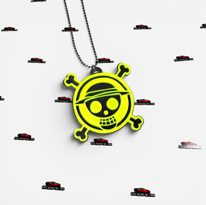 "Fluorescent Green Car Mirror Hanging – Stylish Interior Car Accessory for Modern Vehicles"