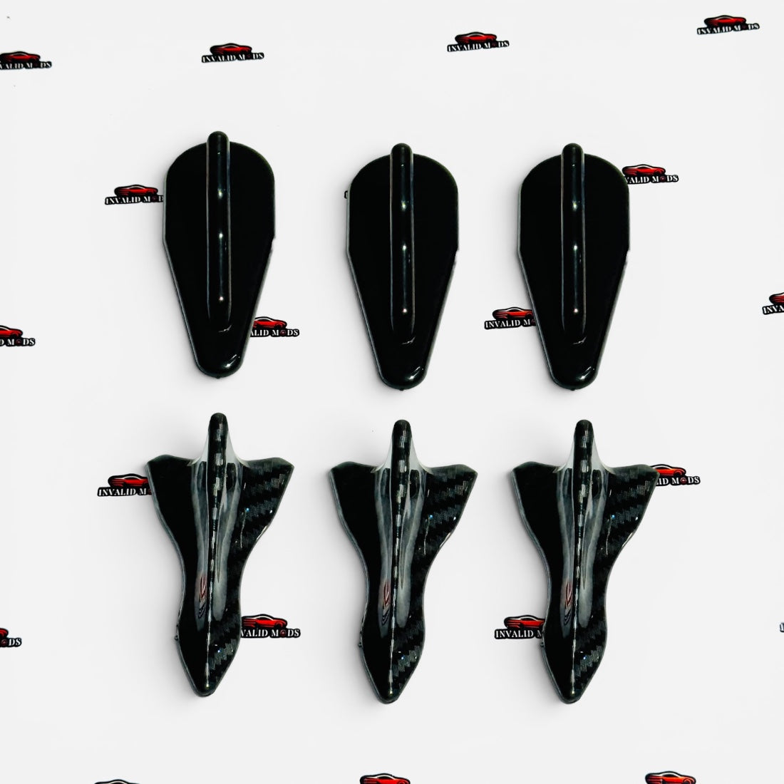 Universal Roof Fins | Gloss Black Roof Vortex Generator | Aftermarket Styling Kit