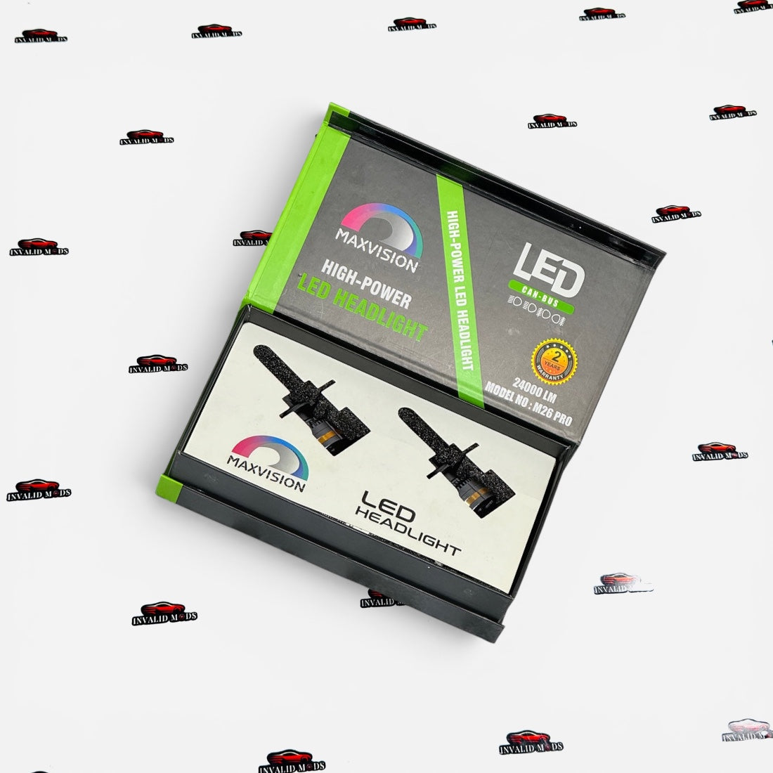Max Vision M26 Pro 320W LED Headlight Bulbs | Universal Plug & Play Car Headlight Upgrade | Multiple Plug Types