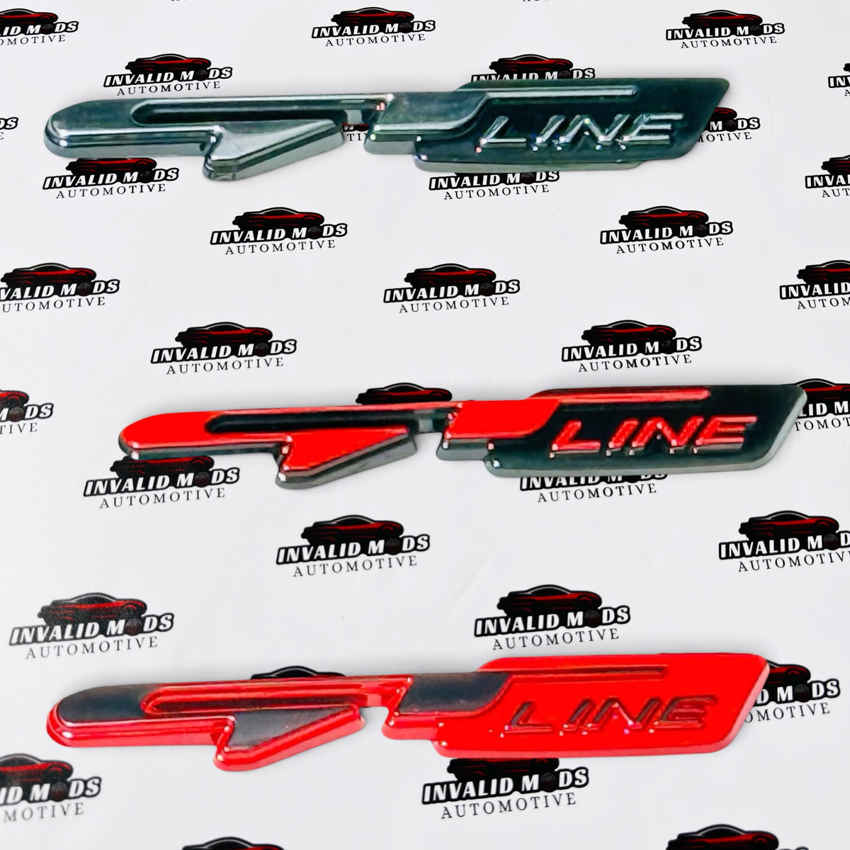 GT Line 3D Metal Sticker – Universal Car Emblem Badge