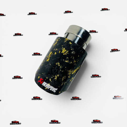 Akrapovic Single Exhaust Tip | Yellow Forged Carbon Finish | Universal Stainless Steel Performance Exhaust Tip