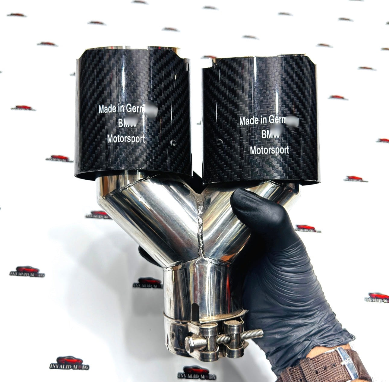 BMW M Style Dual Exhaust Tip – Carbon Fiber Finish, Sport Look