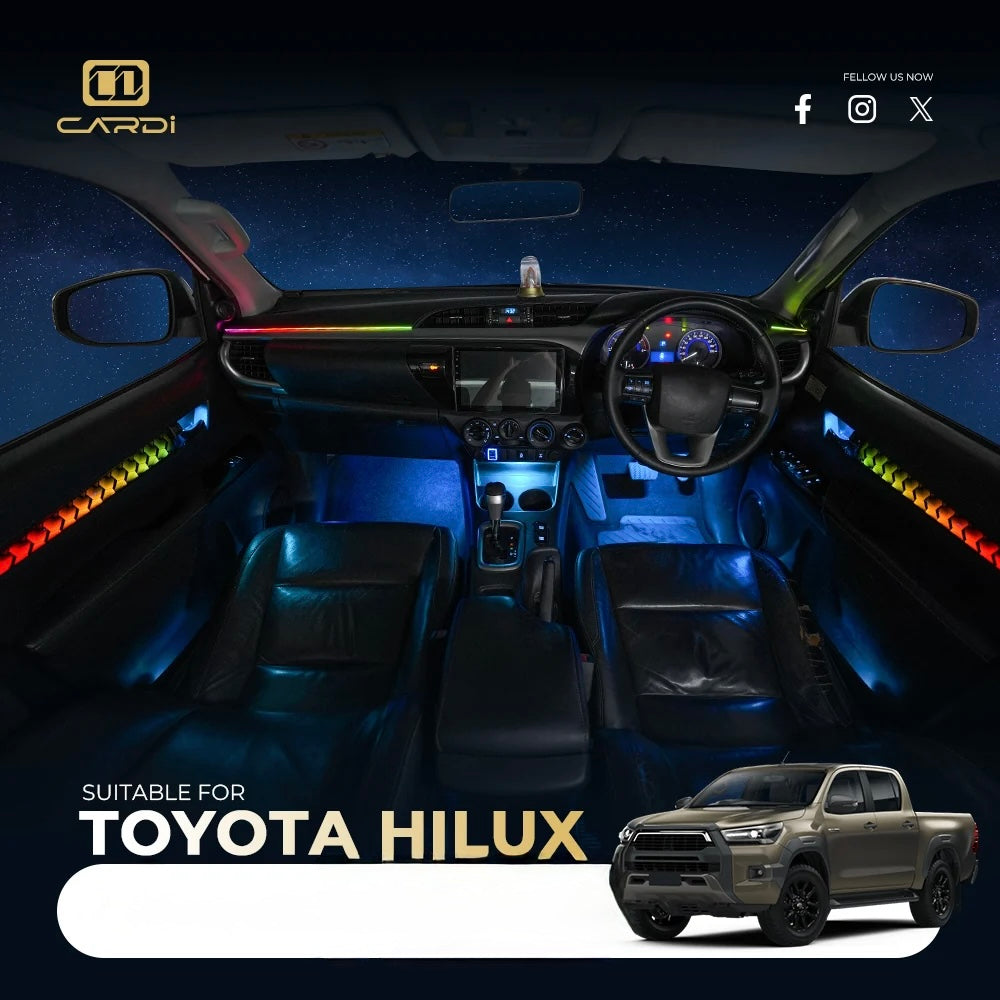 Toyota Hilux Ambient Lighting Kit | Cardi 18-in-1 RGB Interior Lights | App, Touch & Voice Control