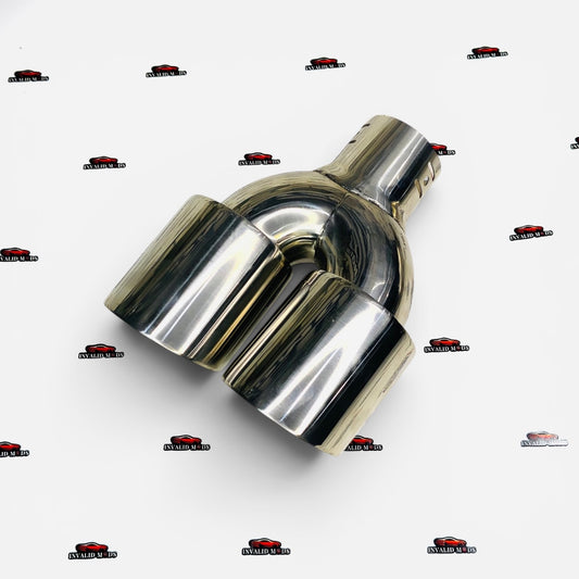 Dual Round Stainless Steel Exhaust Tip – Universal Clamp-On Performance Upgrade