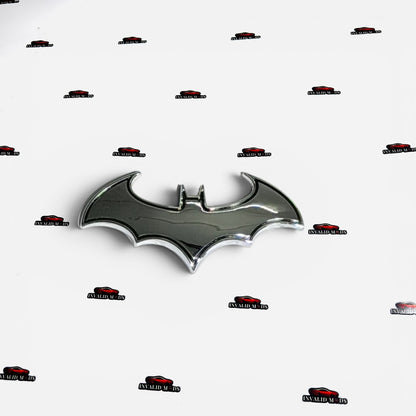 Batman Logo Sticker | Premium Metal Finish Badge in Silver & Gold