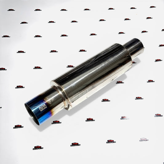 HKS Style Single Exhaust Tip | Universal Burnt Finish Free Flow Muffler Upgrade