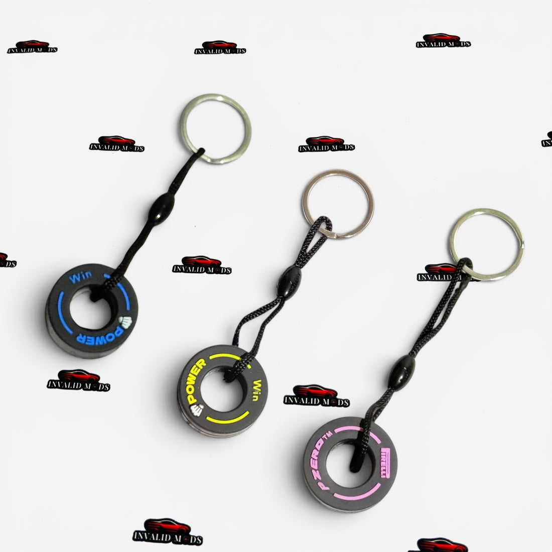F1 Racing Tyre Design Keychain | Motorsport Style Automotive Key Holder