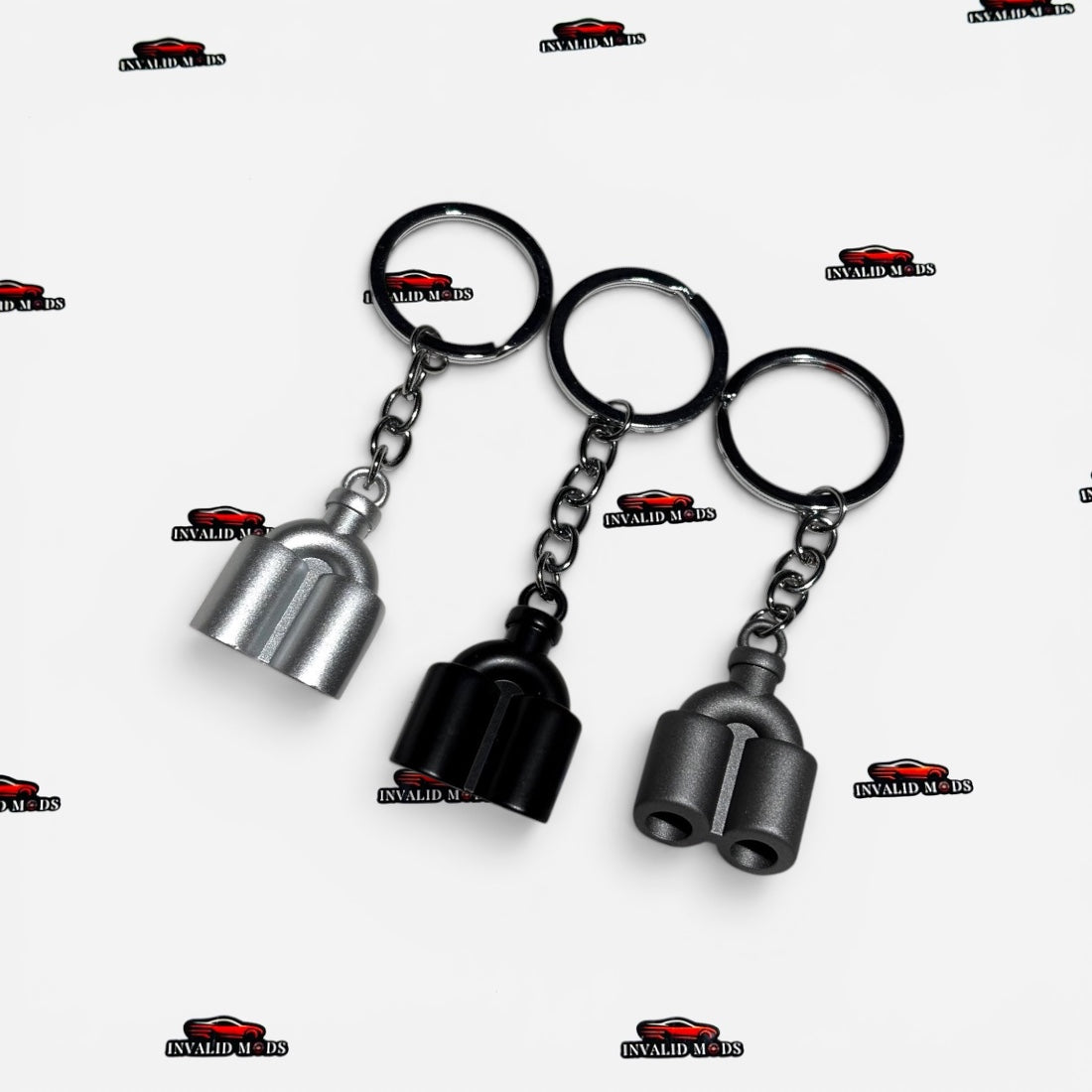Exhaust Tip Keychain | Premium Metal Car Exhaust Keyring | Universal Automotive Keychain