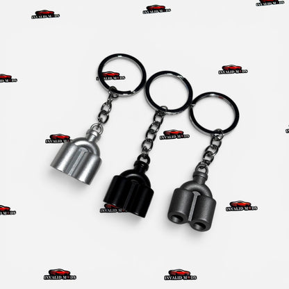 Exhaust Tip Keychain | Premium Metal Car Exhaust Keyring | Universal Automotive Keychain