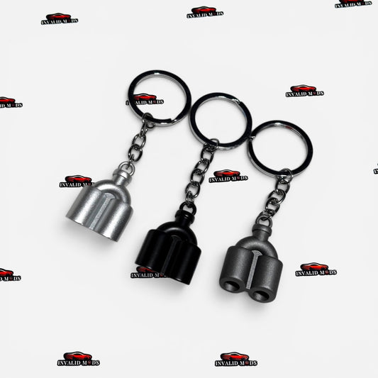 Exhaust Tip Keychain | Premium Metal Car Exhaust Keyring | Universal Automotive Keychain
