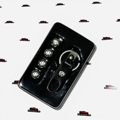 Car Tyre Air Valve Caps Set of 4 with Keychain | Brand Logo Design