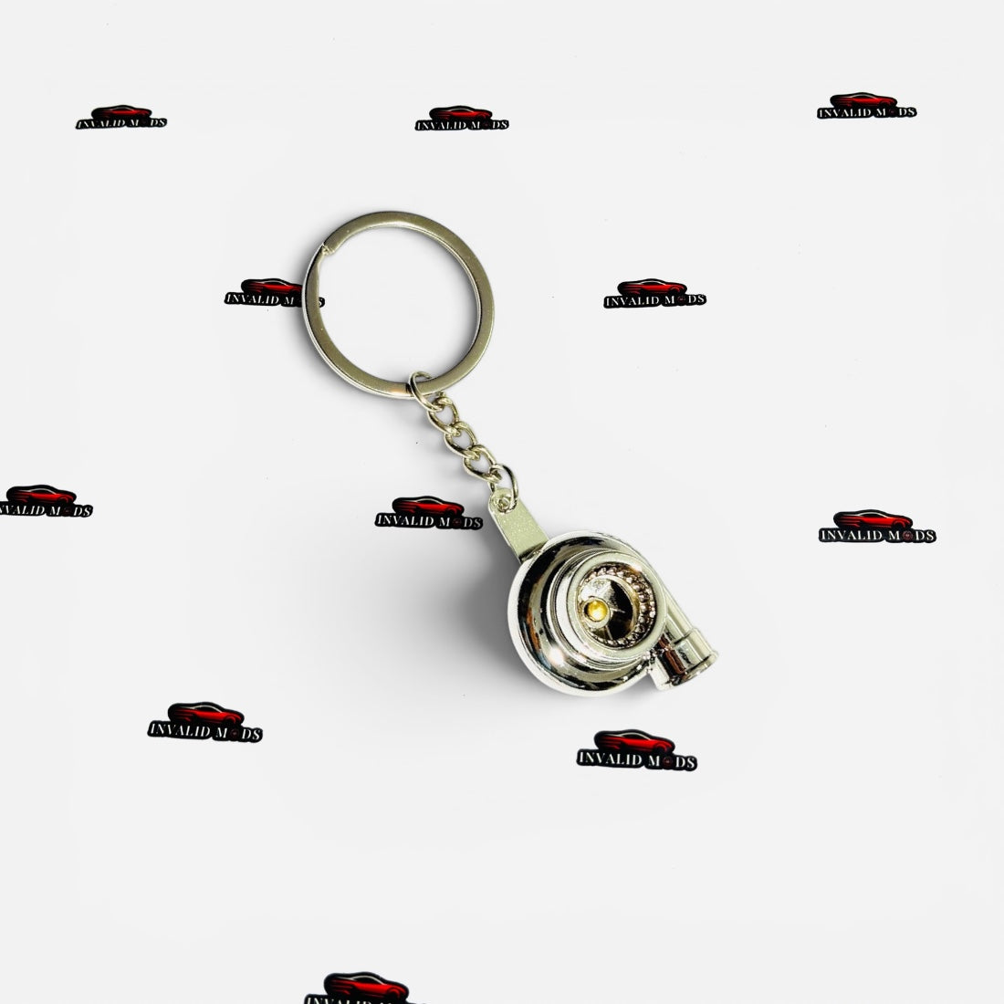 Turbo Car Metal Keychain | Racing Style Automotive Key Holder