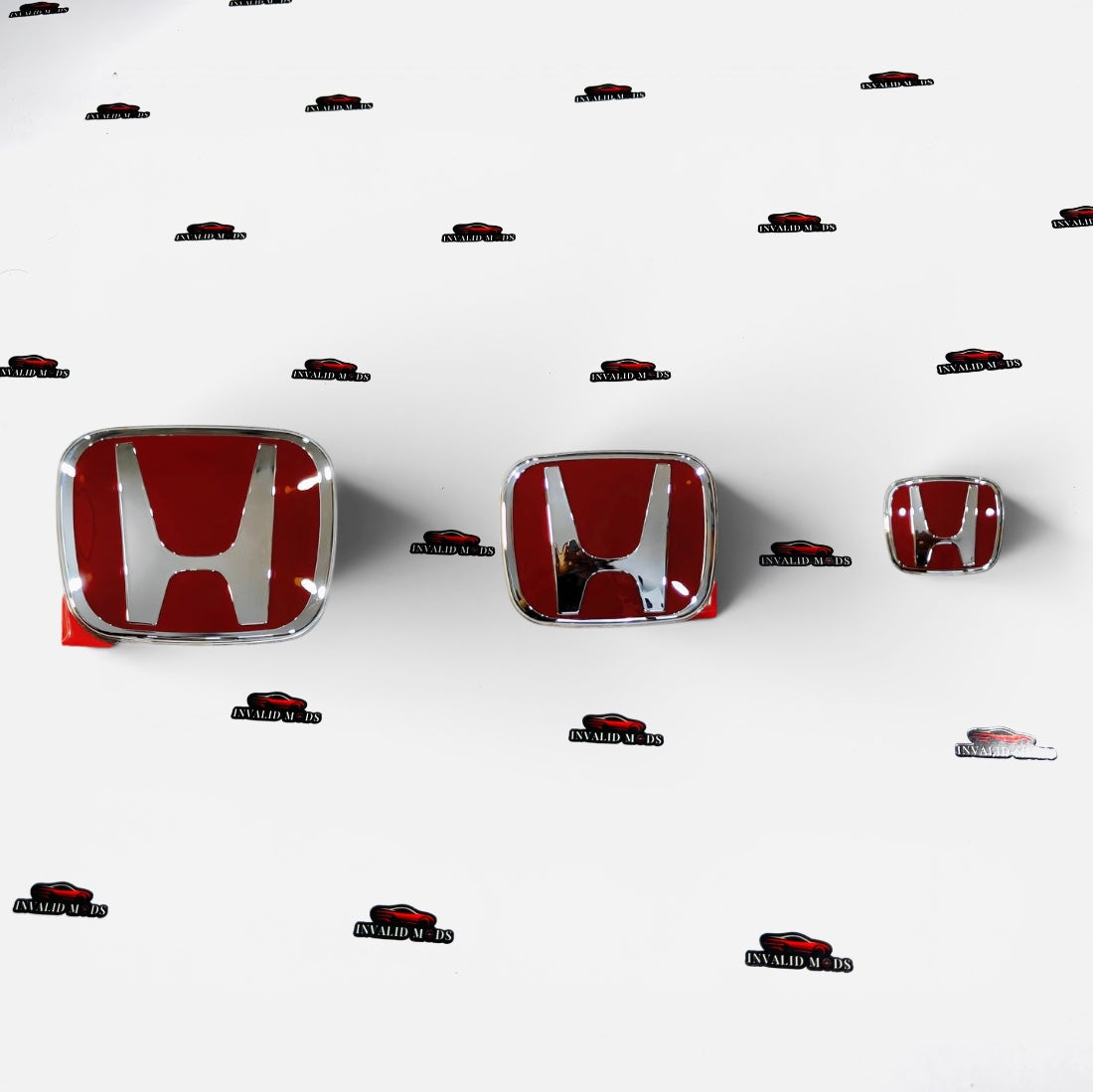Honda JDM Type-R Red Emblem (Set of 3) | Honda H Replacement Logos