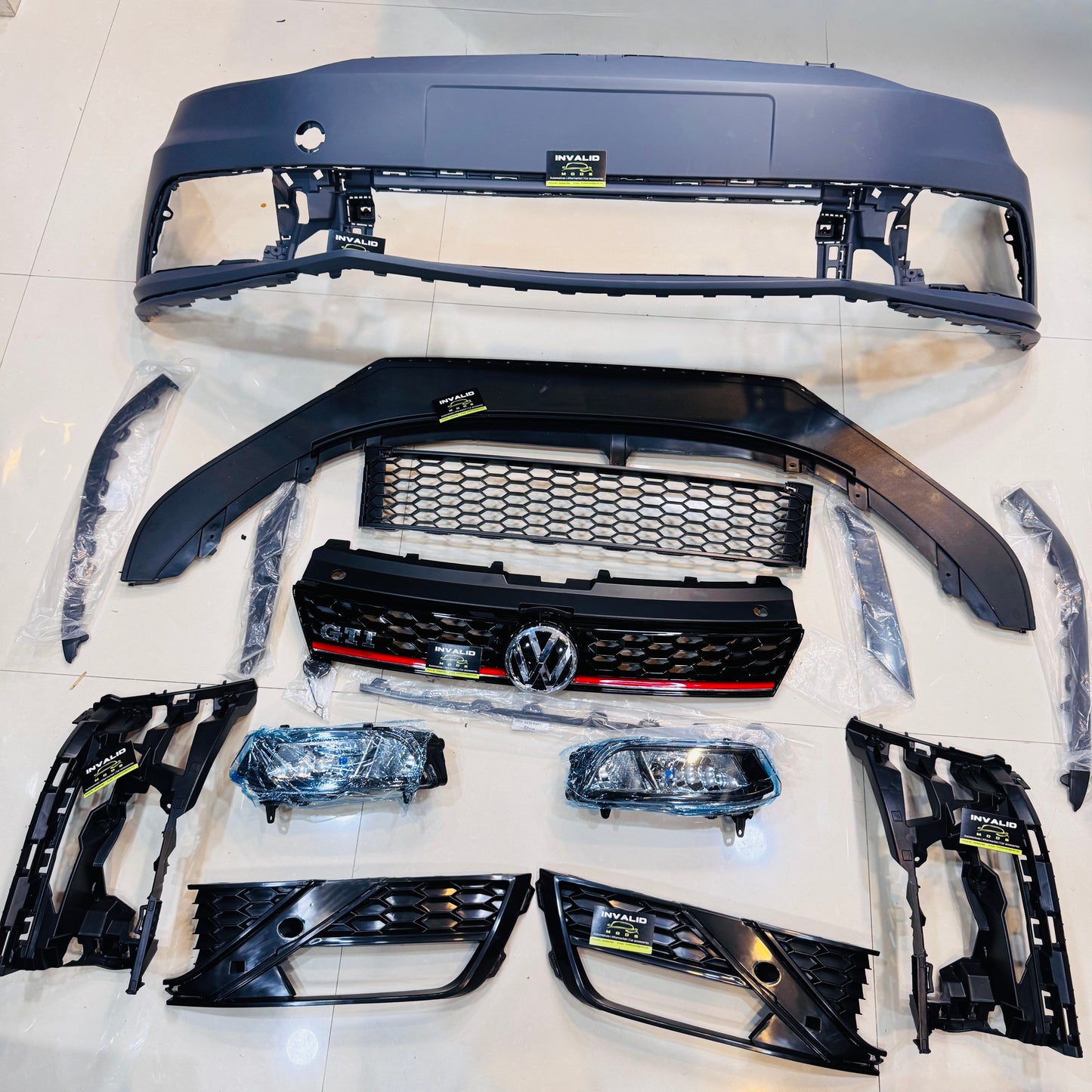 Volkswagen Polo GTI Front Bumper Kit (2010–2020) – Unpainted ABS | Aftermarket Upgrade
