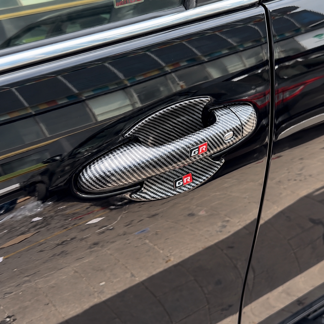Toyota Fortuner & Hilux Door Handle & Bowl Covers | GR Sport Gloss & Carbon Fiber Finish
