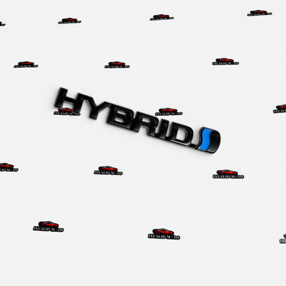 HYBRID Emblem Sticker | Premium Aluminium Badge in Multiple Color Options