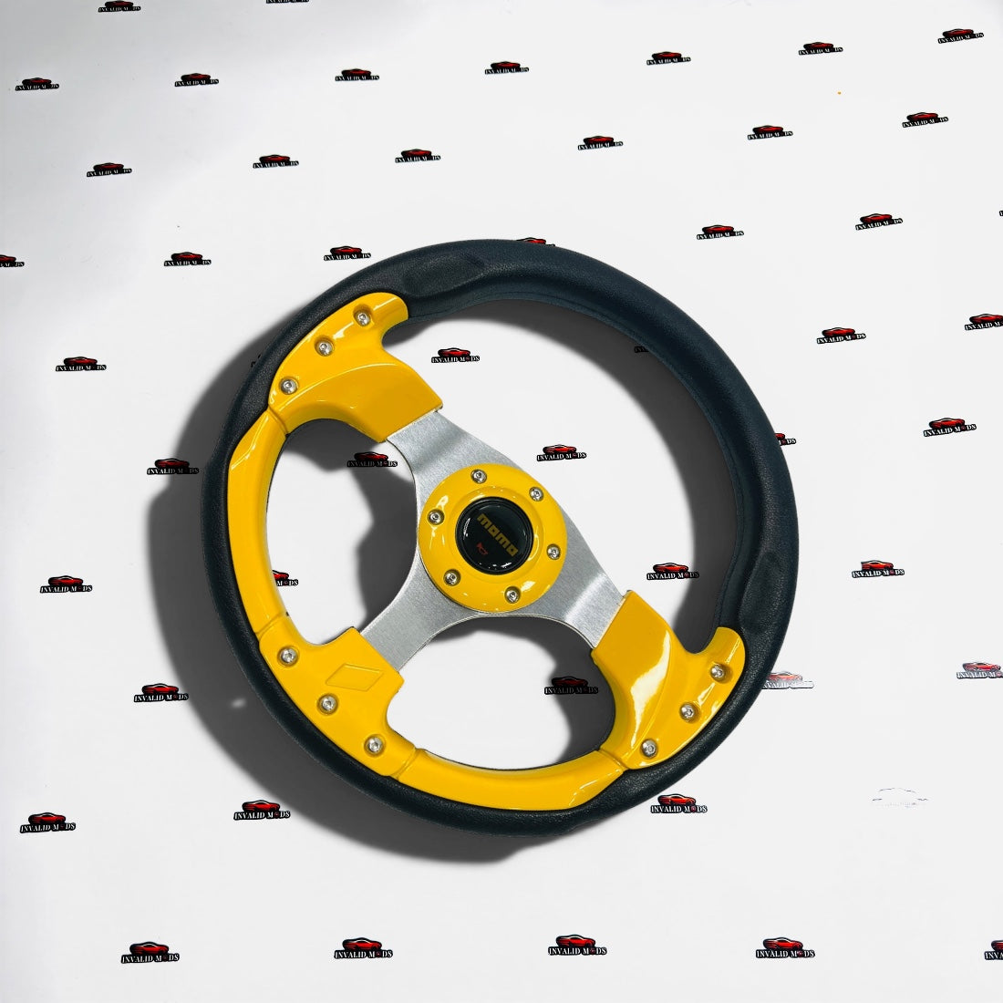 MOMO Round 12-Inch Steering Wheel – Universal Racing Style Performance Wheel