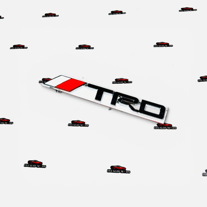 Toyota TRD Metal Emblem Sticker | Premium Silver & Red Performance Badge