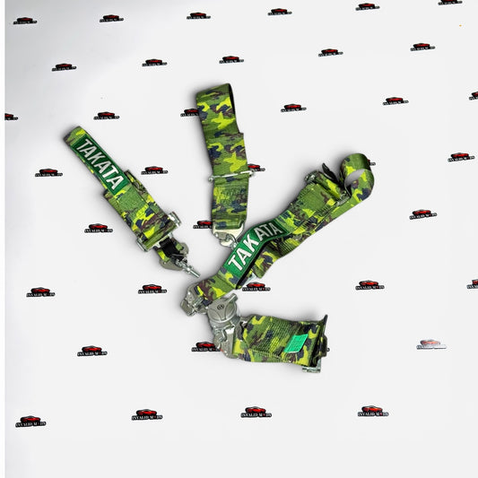 TAKATA 4-Point Racing Seat Belt Harness | Premium Camouflage Edition Universal Fit