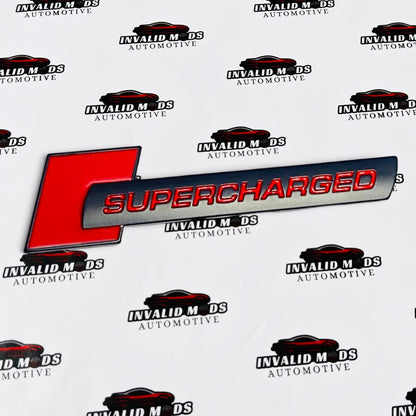 Supercharged 3D Metal Emblem Badge – Universal Car Sticker for Exterior Styling