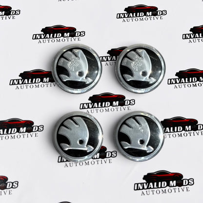 Skoda Wheel Caps Set of 4 | Outer Diameter (55 mm)