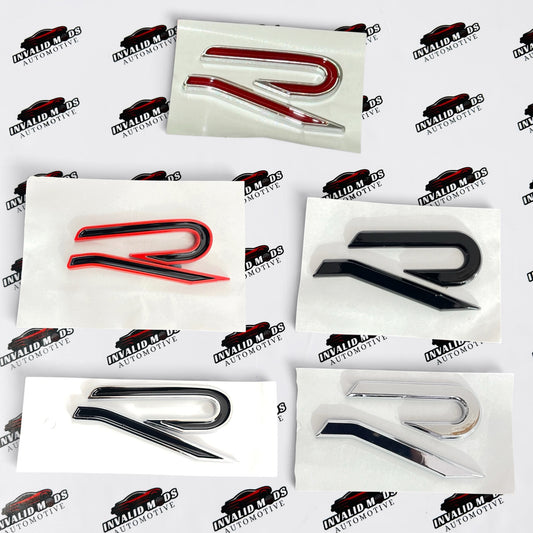 R Logo Sticker | Premium Finish Emblem with Multiple Colour Options