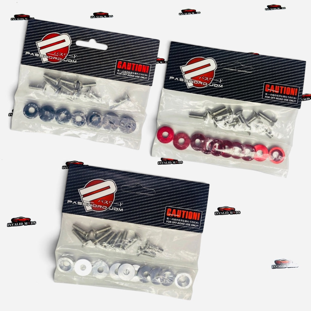 Universal JDM Aluminum Fender Washer & Bolt Set – 10-Piece Multi-Color Kit