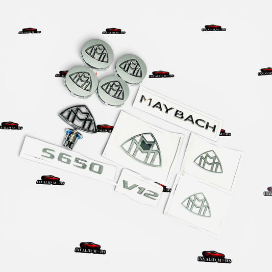 Maybach Complete Logo Kit | Wheel Caps, Bonnet Emblem, Pillar Badges & Rear Logo Set