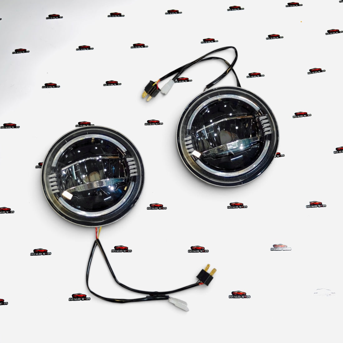 Wrangler-Style 210W LED Headlights with DRL for Mahindra Thar 2020+ | Aftermarket Headlight Upgrade Kit